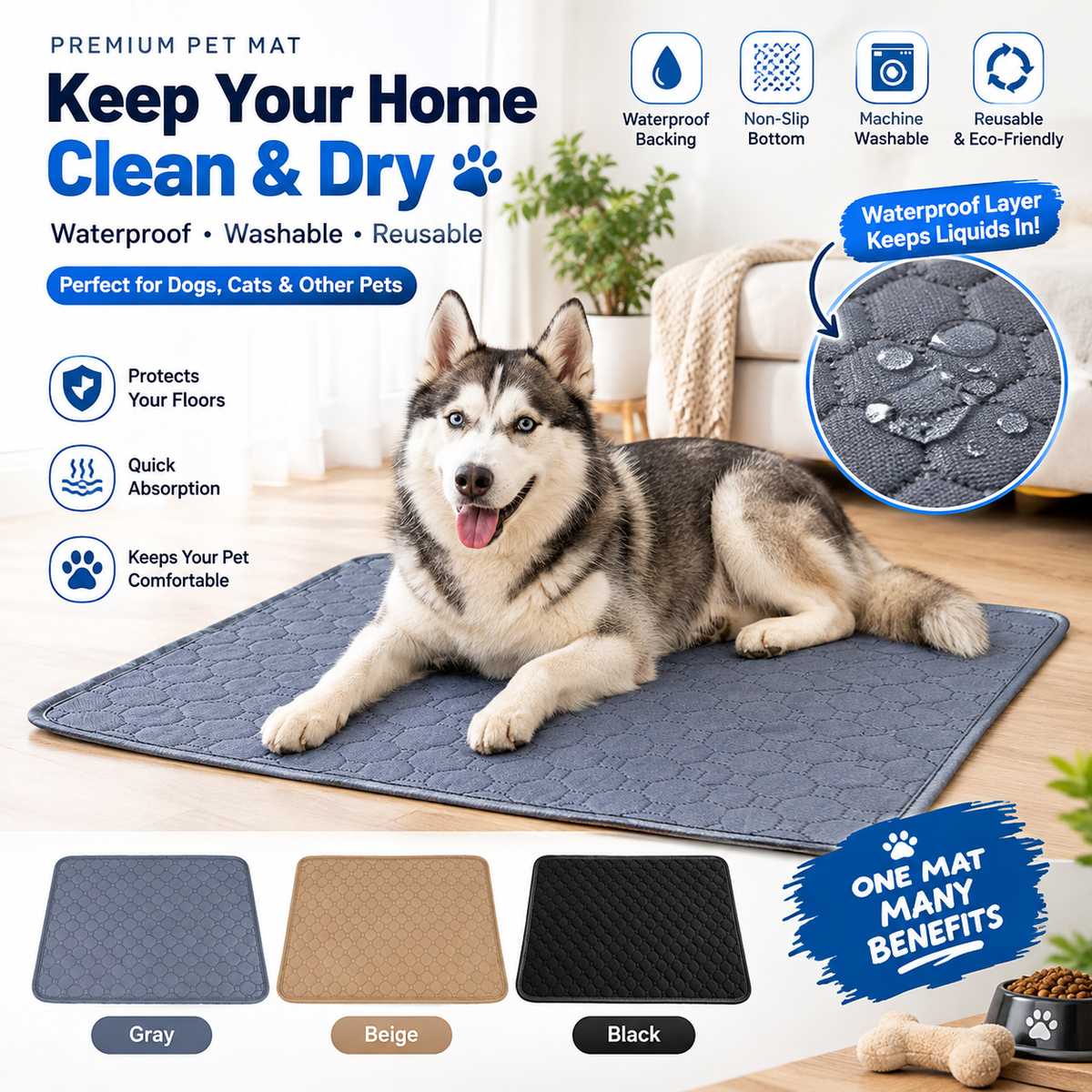 Washable Waterproof Dog Pee Pad