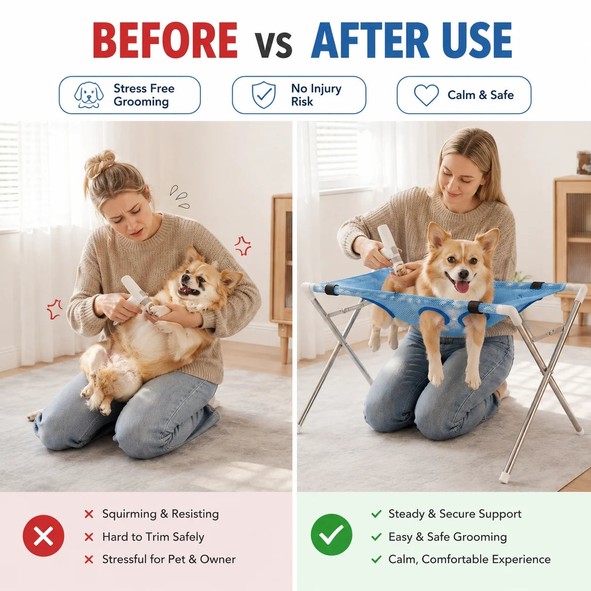 Pet Grooming Hammock for Dogs & Cats